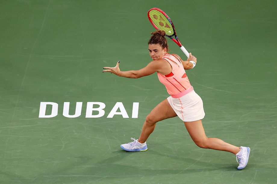 Ясмине Паолини на турнире WTA-1000 в Дубае в 2024 году