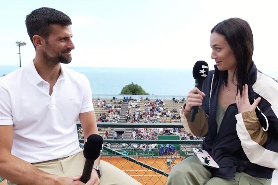 Новак Джокович и Ализе Лим во время интервью в Монте-Карло