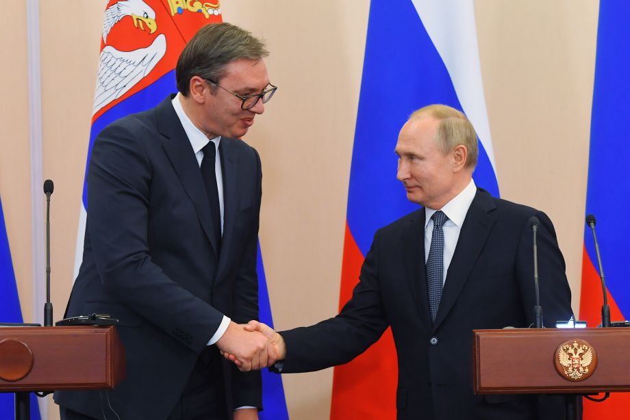 Президент России Владимир Путин и президент Сербии Александр Вучич