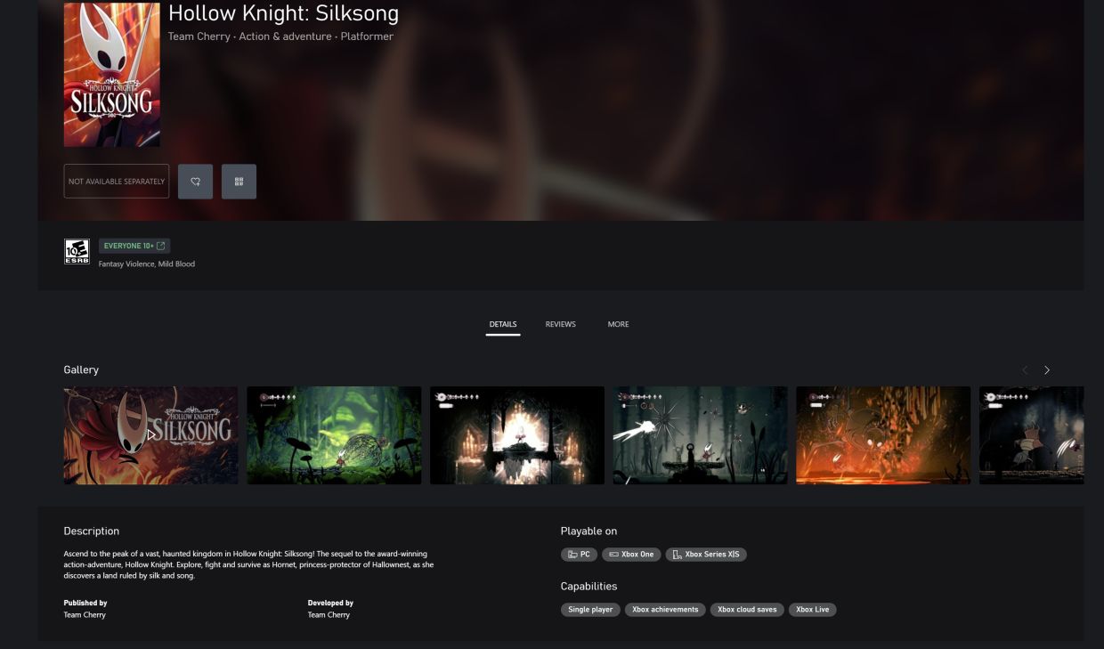 Страницу долгожданной Hollow Knight: Silksong добавили в Xbox Store — релиз  близко? - Чемпионат