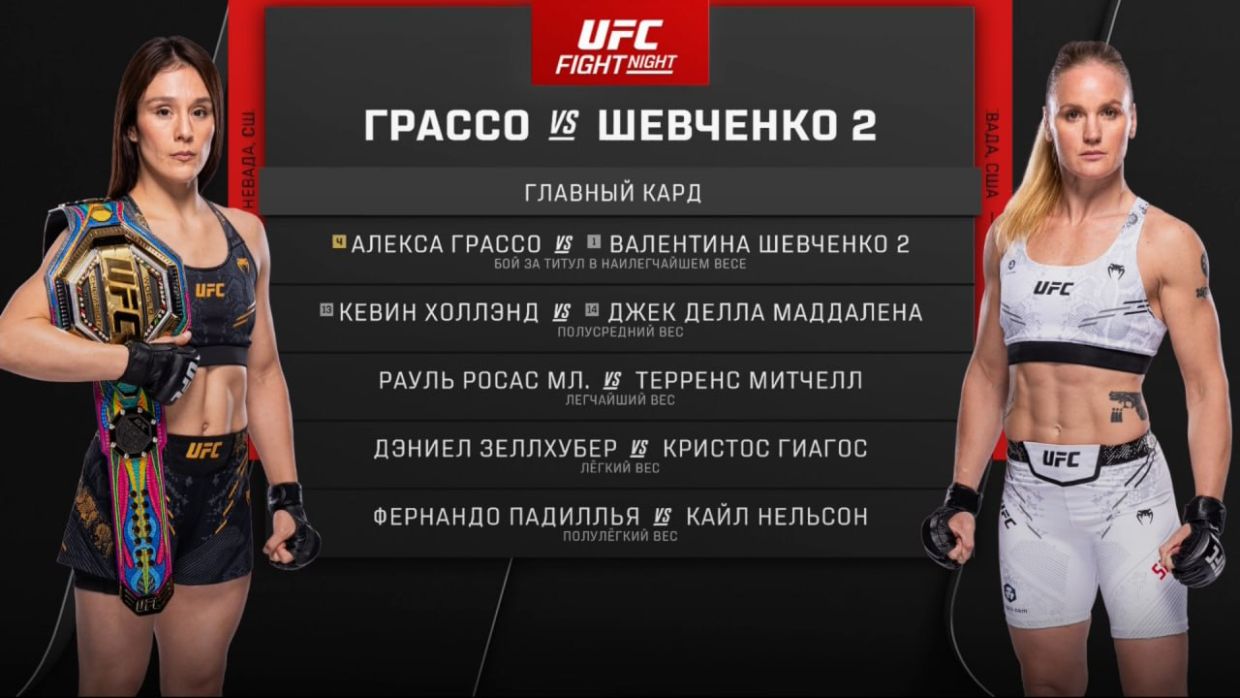 UFC Fight Night 227: Шевченко — Грассо, Копылов — Фремд, кто победил, исход  поединков, все результаты турнира, нокаут - Чемпионат