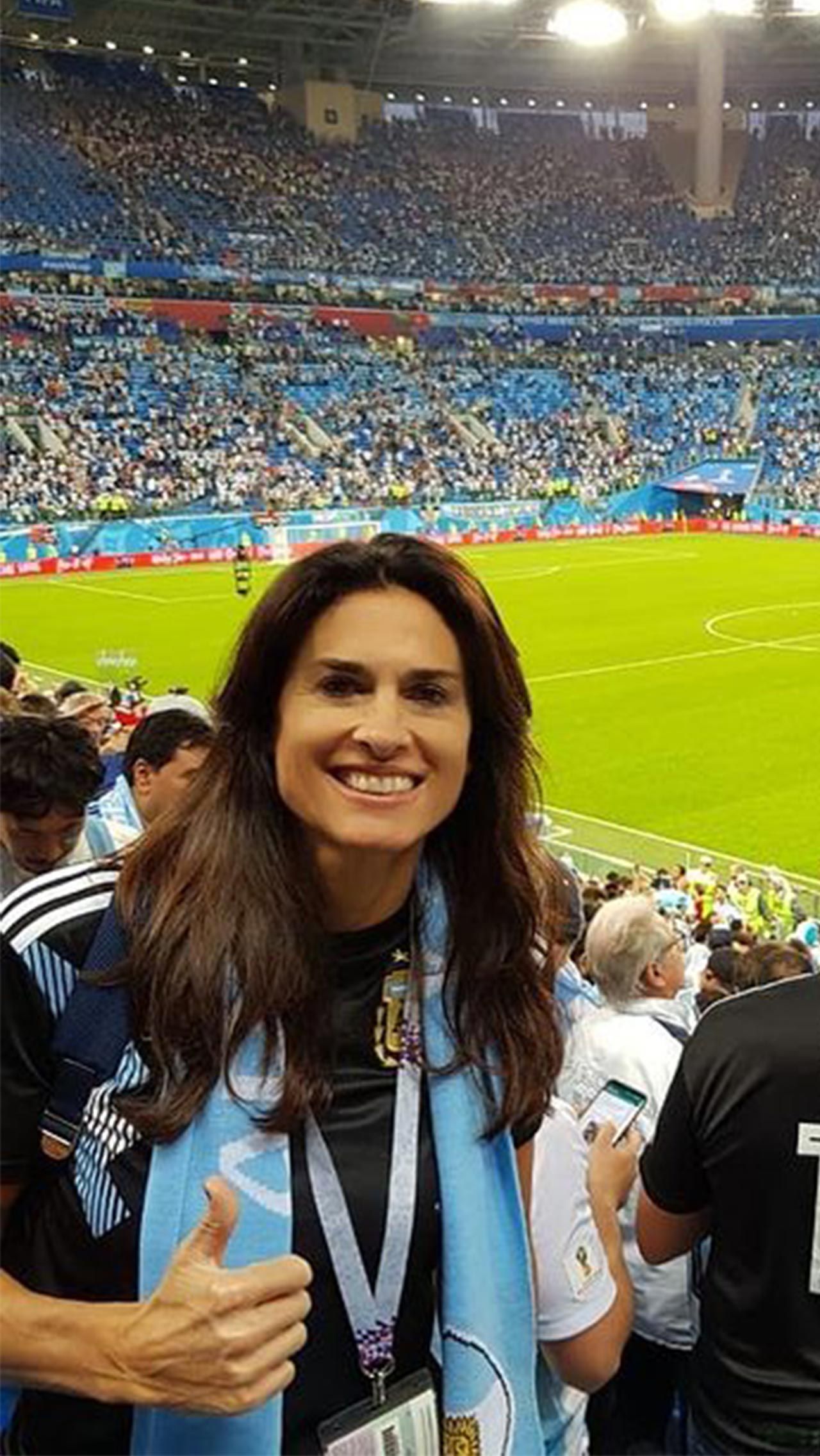 В 2018 году Габриэла побывала в России на матчах чемпионата мира по футболу. В Петербурге она увидела матч Аргентина – Нигерия, после которого дружина Лео Месси вышла в плей-офф.