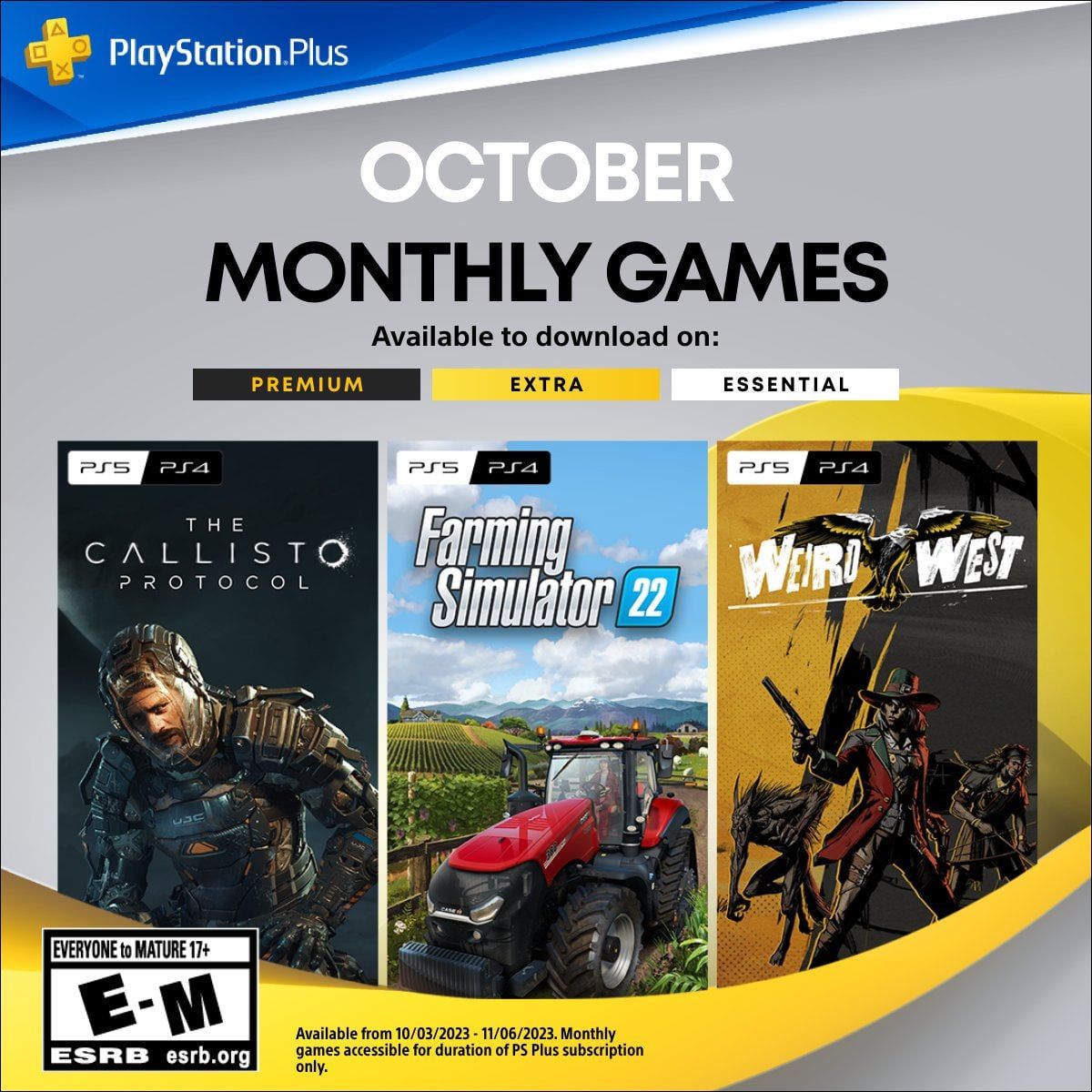 Бесплатные игры PS Plus Essential на октябрь 2023 года: The Callisto  Protocol, Farming Simulator 22 и Weird West - Чемпионат