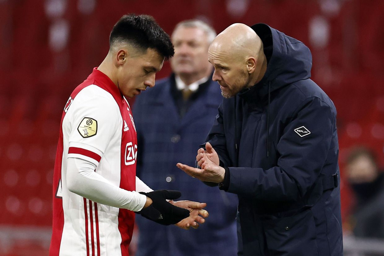 Lisandro Martinez and Erik ten Hag Lisandro Martinez and Erik ten Hag