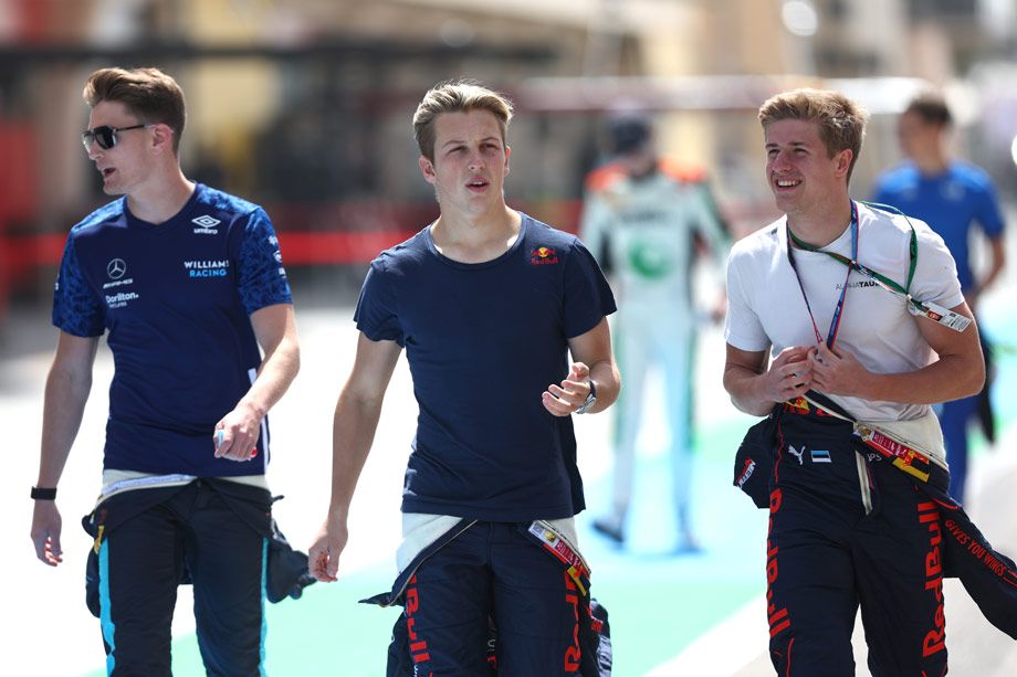Williams protégé Logan Sargent and Red Bull F-2 drivers Liam Lawson and Yuri Vips