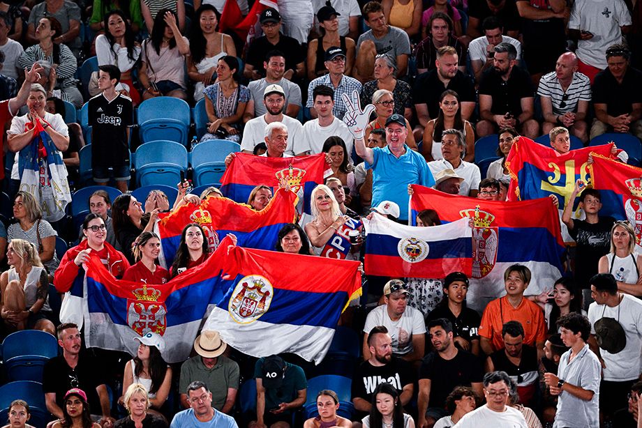 Fans of Novak Djokovic