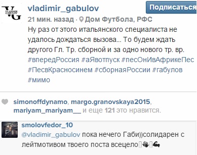 Сообщение Владимира Габулова Сообщение Владимира Габулова