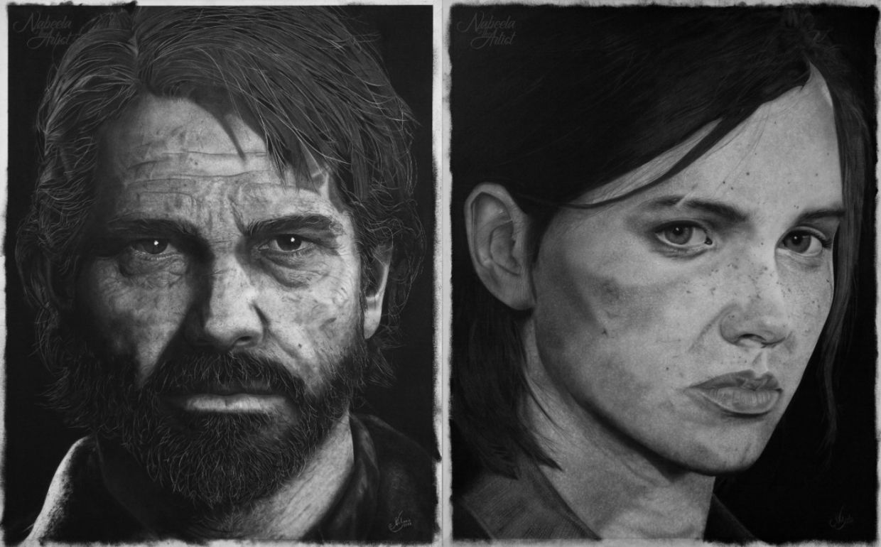 Художник нарисовал углём поразительный портрет Элли из The Last of Us -  Чемпионат