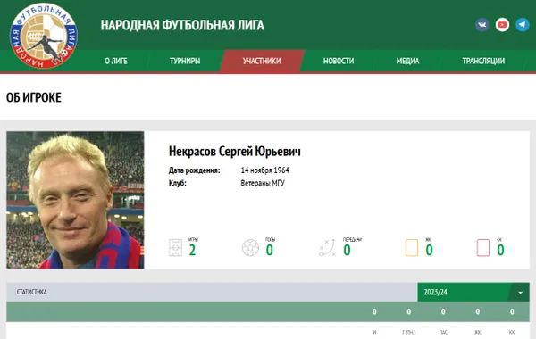 Сергей Некрасов в красно-синем шарфе