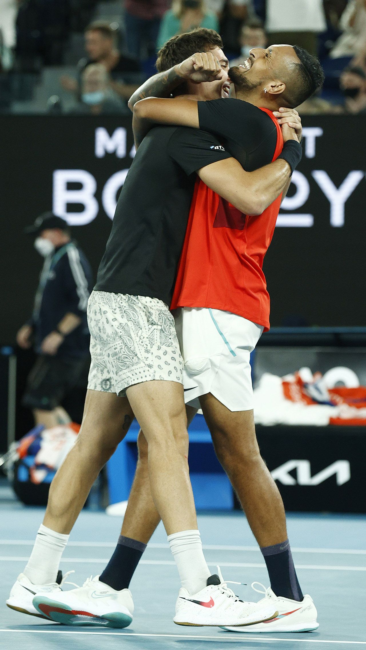 Победы на турнирах «Большого шлема» у Кирьоса всё-таки есть: он выиграл Australian Open в парном разряде.