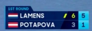Счёт в матче Потаповой