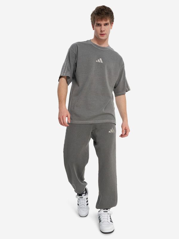 Мужской серый тотал-лук для прогулки, лёгкой пробежки / комплект adidas