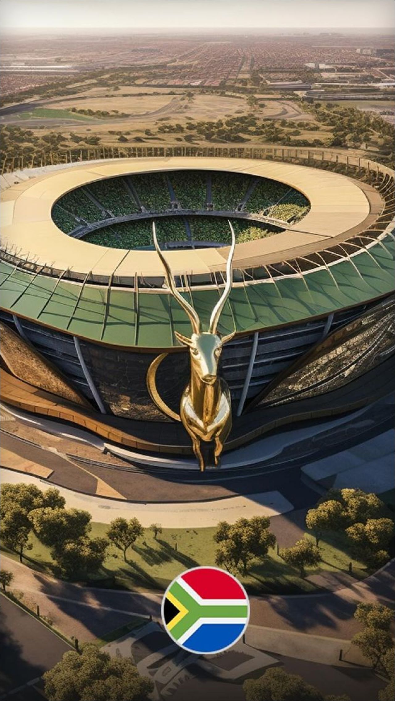 Нейросеть необычно нарисовала стадионы Африки
