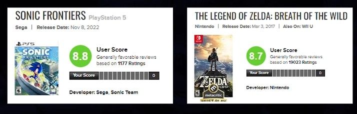 Блогер начал битву на Metacritic из-за Sonic Frontiers - Чемпионат