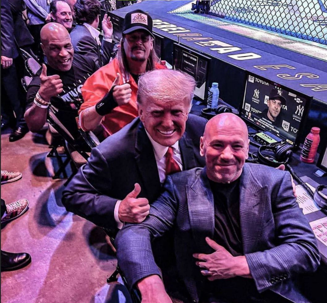 Дональд Трамп и Майк Тайсон присутствуют на турнире UFC 287 - Чемпионат