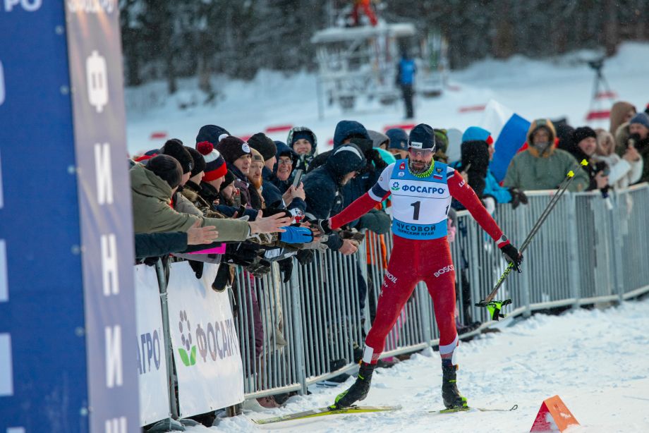 Сергей Устюгов после финиша спринта в Чусовом