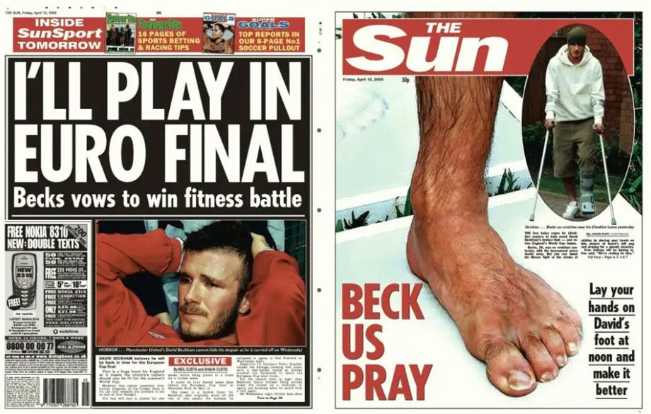 Просьба The Sun помолиться об исцелении ноги Бекхэма Просьба The Sun помолиться об исцелении ноги Бекхэма