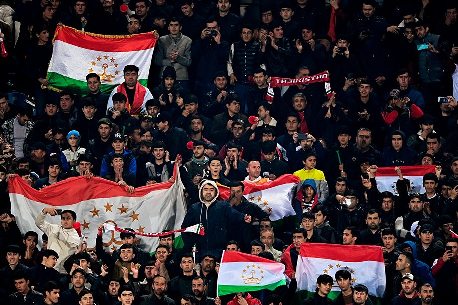 Tribunes at the match Tajikistan - Russia