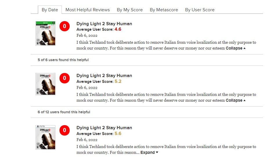 Итальянские игроки уничтожили рейтинг Dying Light 2 на Metacritic