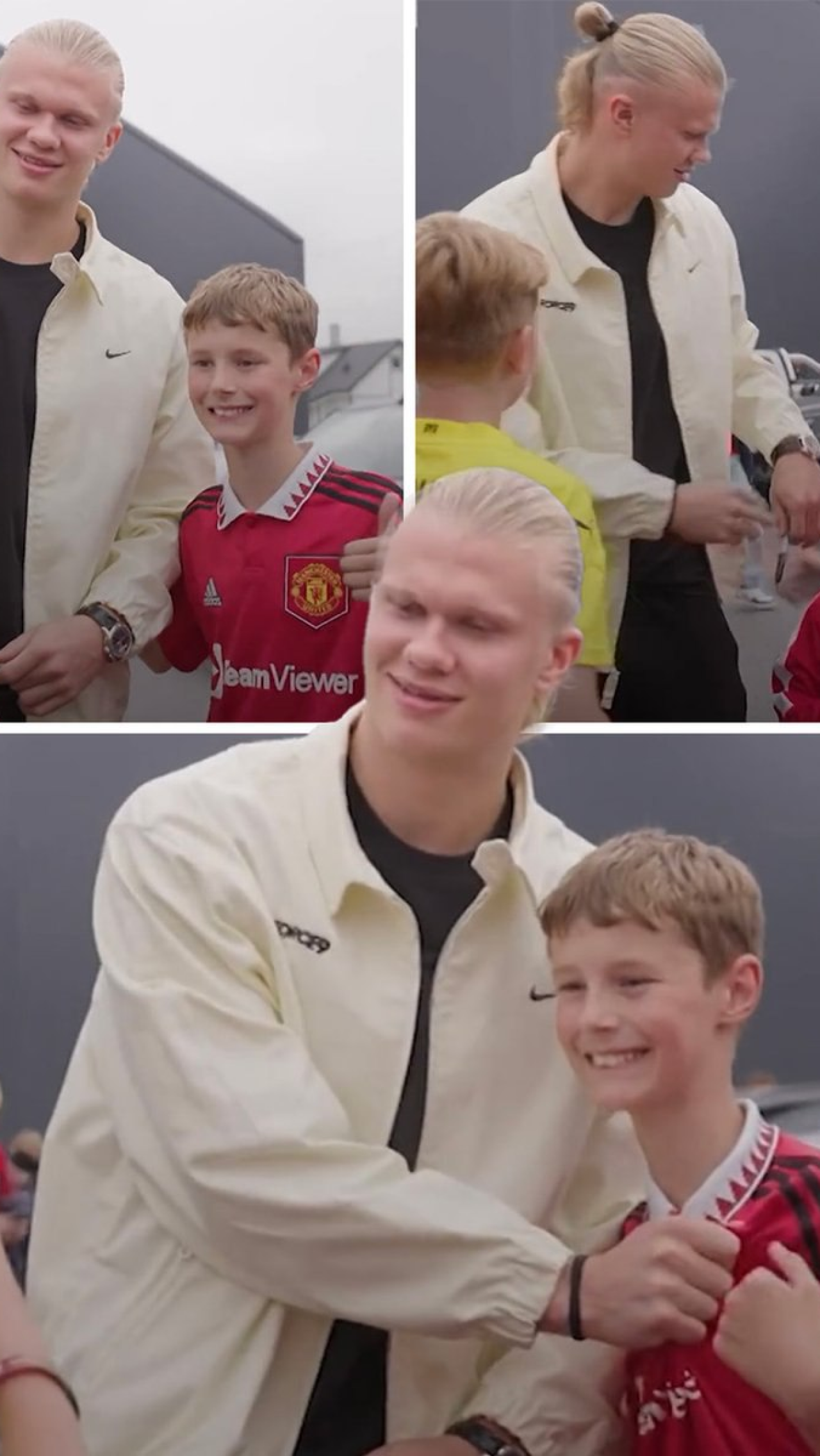 Холанд закрыл рукой эмблему «Манчестер Юнайтед», когда фотографировался с болельщиком