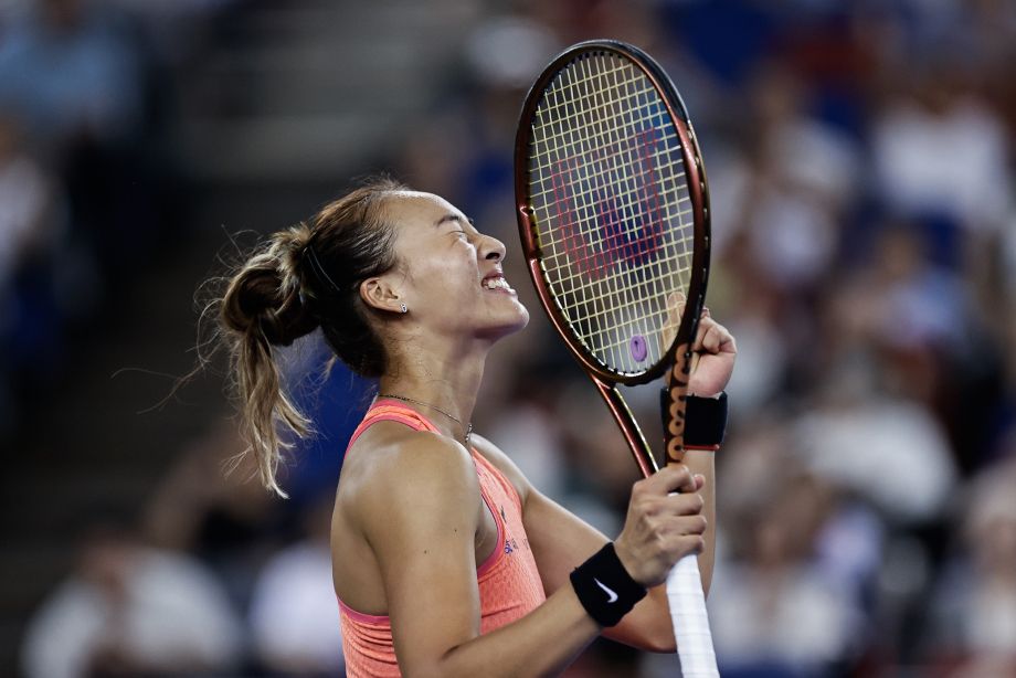 Чжэн Циньвэнь на турнире WTA-1000 в Ухане в 2024 году