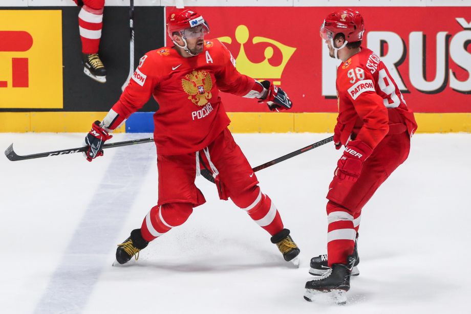 Александр Овечкин и Михаил Сергачёв на чемпионате мира в 2019 году