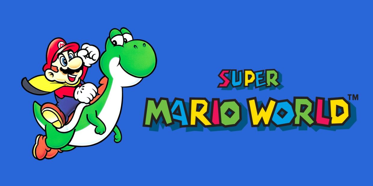 Марио и Йоши на обложке игры Super Mario World