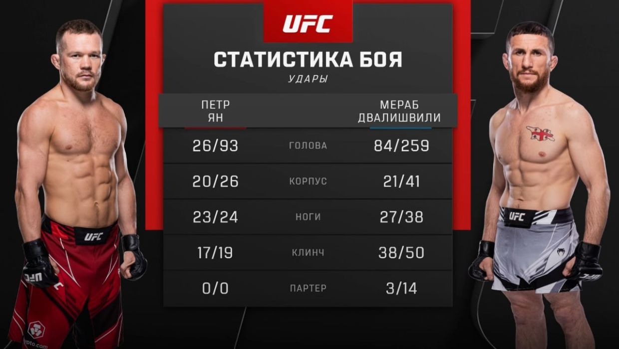 UFC: Пётр Ян — Мераб Двалишвили, результаты боёв Волков — Романов, кто  победил, видео - Чемпионат