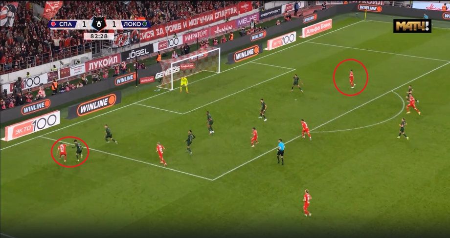 Действия Романа Зобнина перед голом «Локомотиву» 