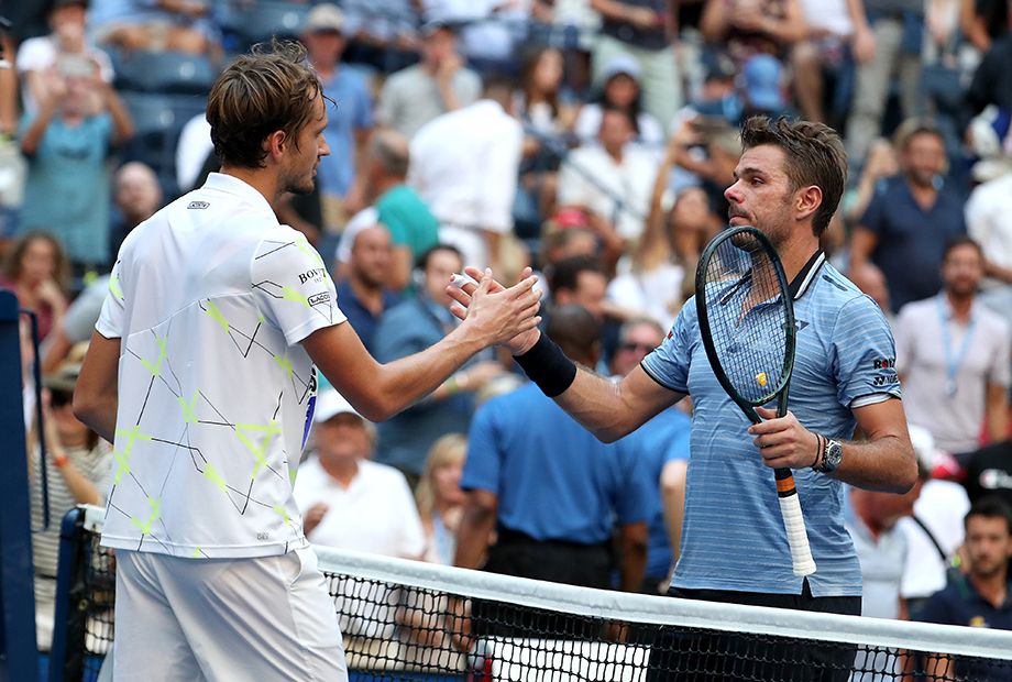 Даниил Медведев и Стэн Вавринка на US Open — 2019