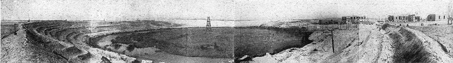 Панорама строительства стадиона, 1939 год Панорама строительства стадиона, 1939 год