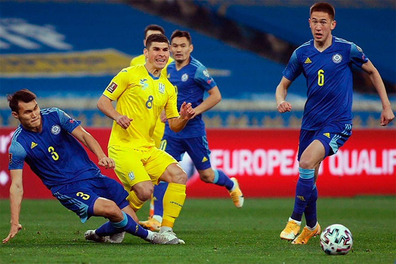 Украина упустила победу в матче с Казахстаном, Франция обыграла Боснию