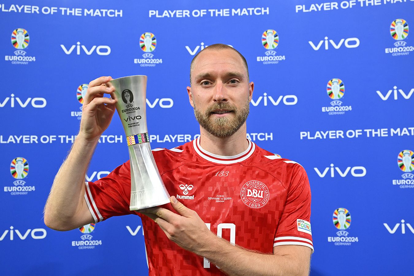 Кристиан Эриксен признан лучшим игроком матча Дания — Сербия на Евро-2024