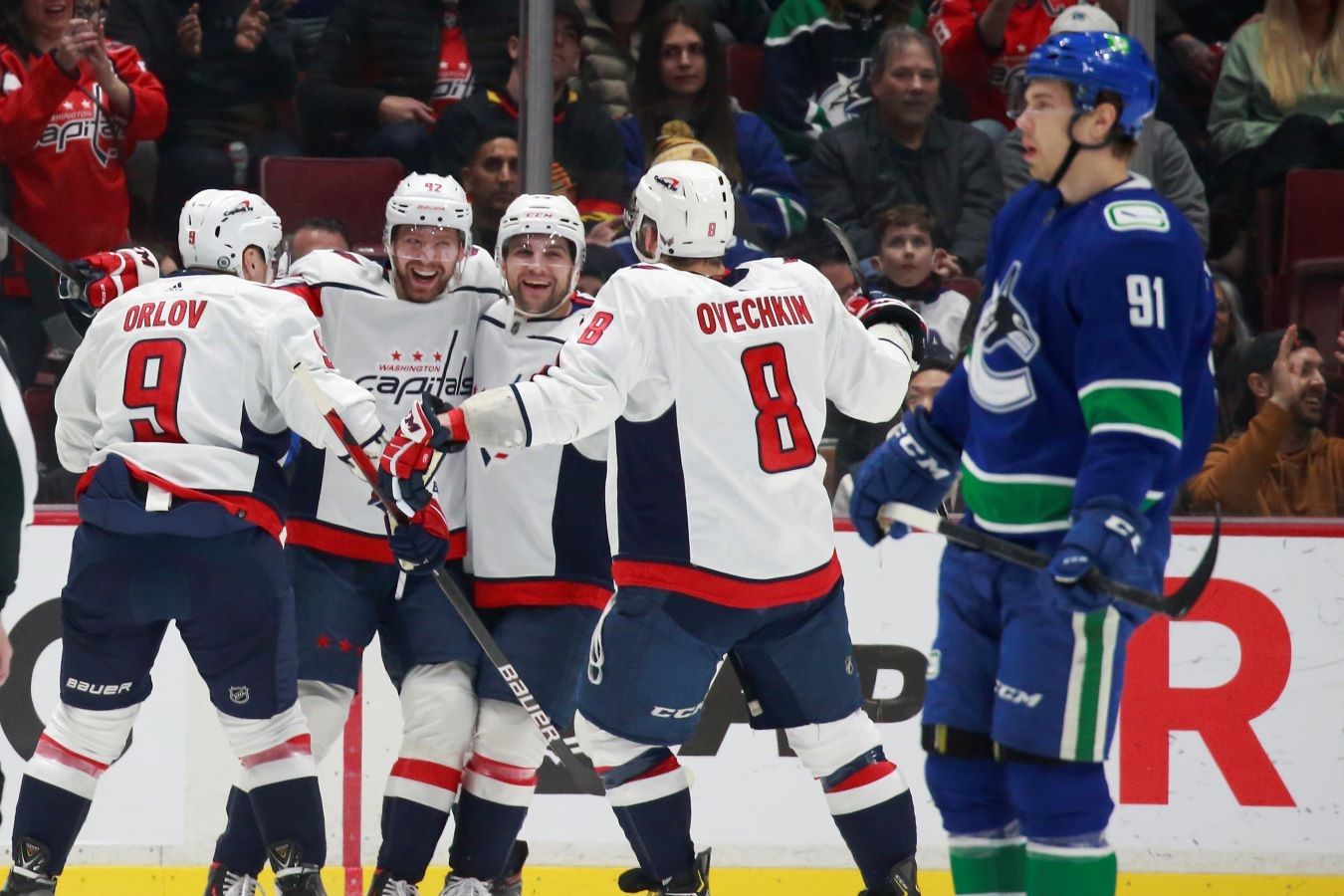 Ванкувер» — «Вашингтон» — 3:4 ОТ — видео, голы, Овечкин догнал Бретта Халла  по очкам в НХЛ, Кузнецов оформил хет-трик - Чемпионат
