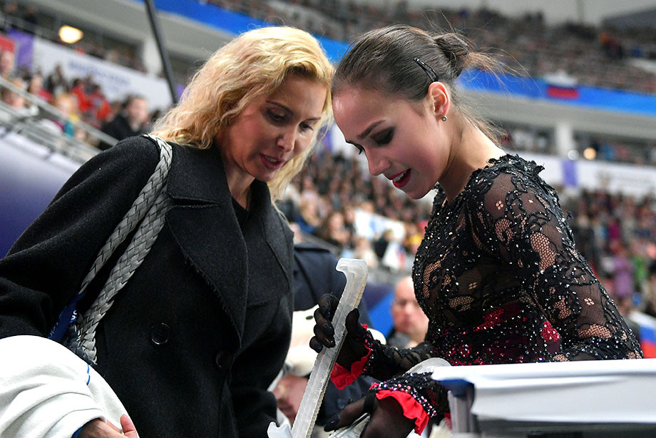 Tutberidze's wife and Alina Zagitova Tutberidze's wife and Alina Zagitova