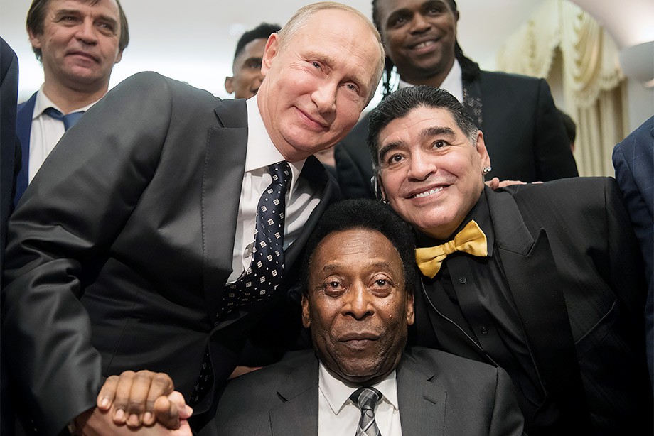 Владимир Путин, Пеле, Диего Марадона Владимир Путин, Пеле, Диего Марадона