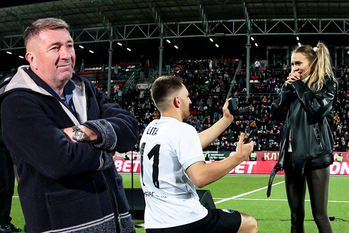 девушка литвина предложение на стадионе. литвин делает предложение. михаил крапивников амкал. литвин делат предложение на поле футбольном. литвин сделал предложение девушке на матче.