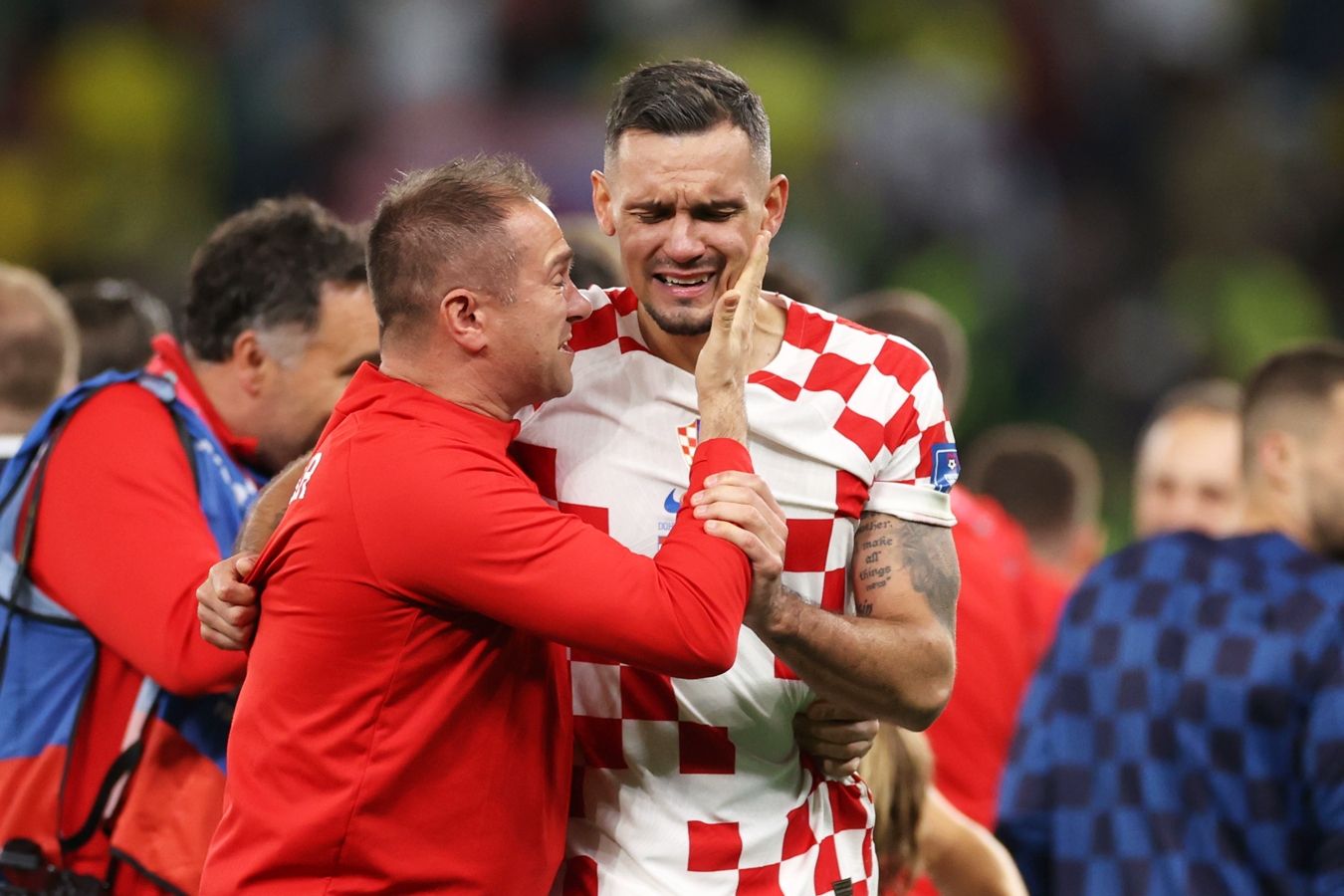 Фото: эмоции Деяна Ловрена после выхода сборной Хорватии в полуфинал чемпионата мира