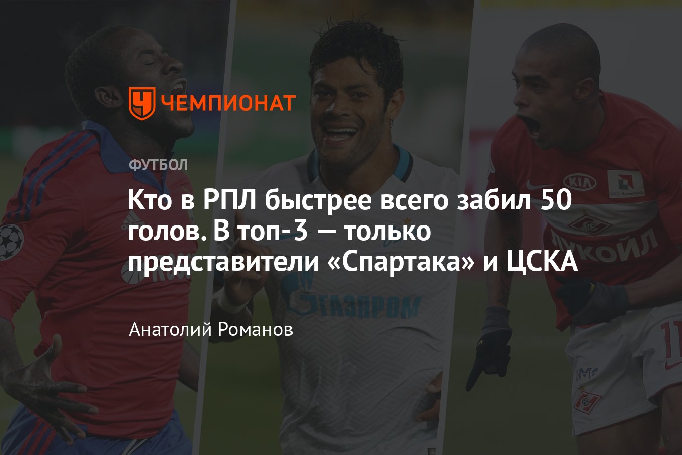 Кто быстрее всего забил 50 голов в РПЛ, статистика — Павлюченко, Сычёв,  Кержаков, Вагнер, Промес, Халк, Думбия, Веллитон - Чемпионат