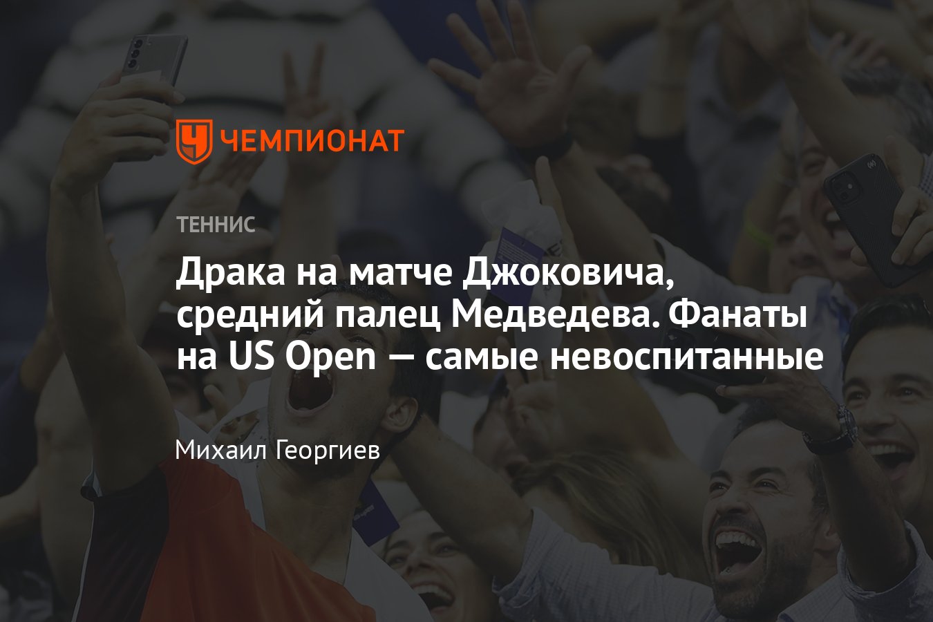 US Open, драка на матче Новака Джоковича, средний палец Даниила Медведева.  Невоспитанные американские фанаты - Чемпионат