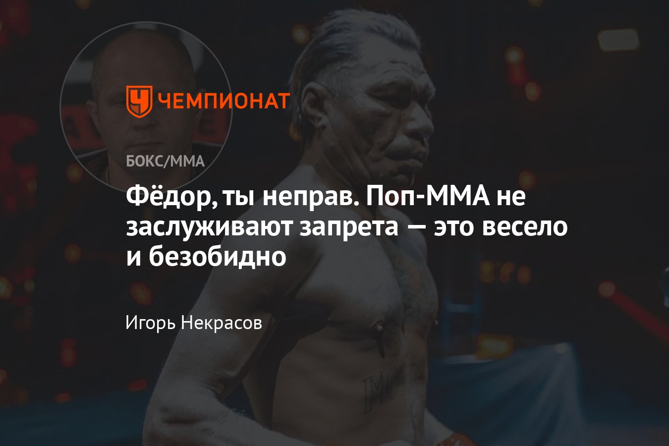 Поп-ММА, депутаты предлагают запретить поп-ММА, Фёдор Емельяненко против  поп-ММА, что такое поп-ММА, фрик-бои - Чемпионат