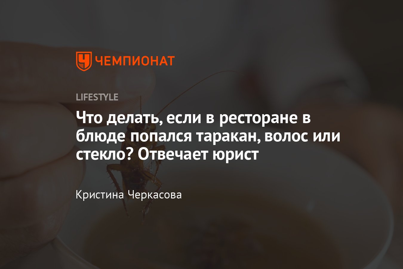 Как отказаться от блюда и вернуть деньги в ресторане, если нашли волос или  таракана в еде - Чемпионат