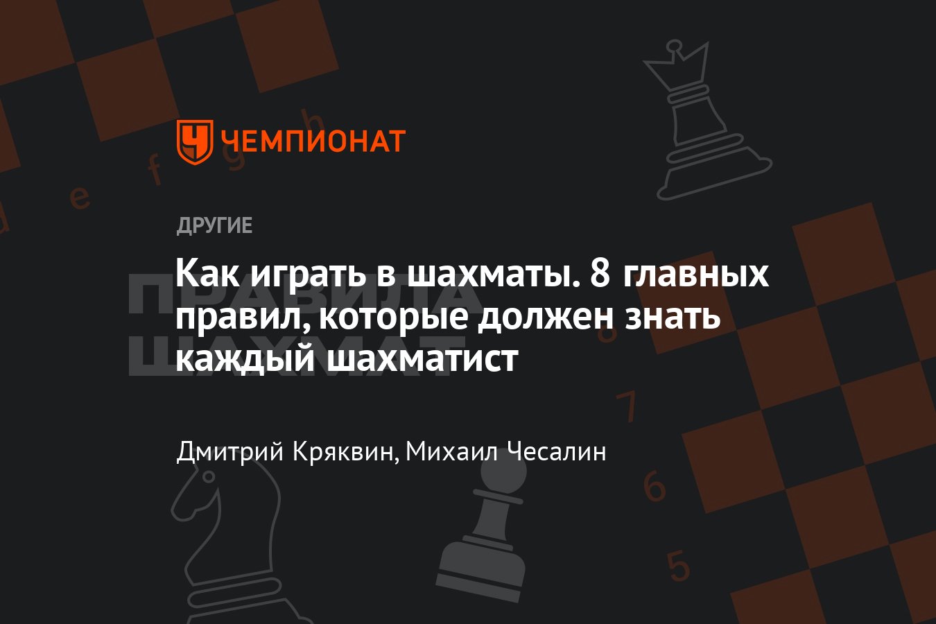 Как играть в шахматы: основные правила игры, расстановка фигур, как ходят  фигуры – базовые уроки шахмат на «Чемпионате» - Чемпионат