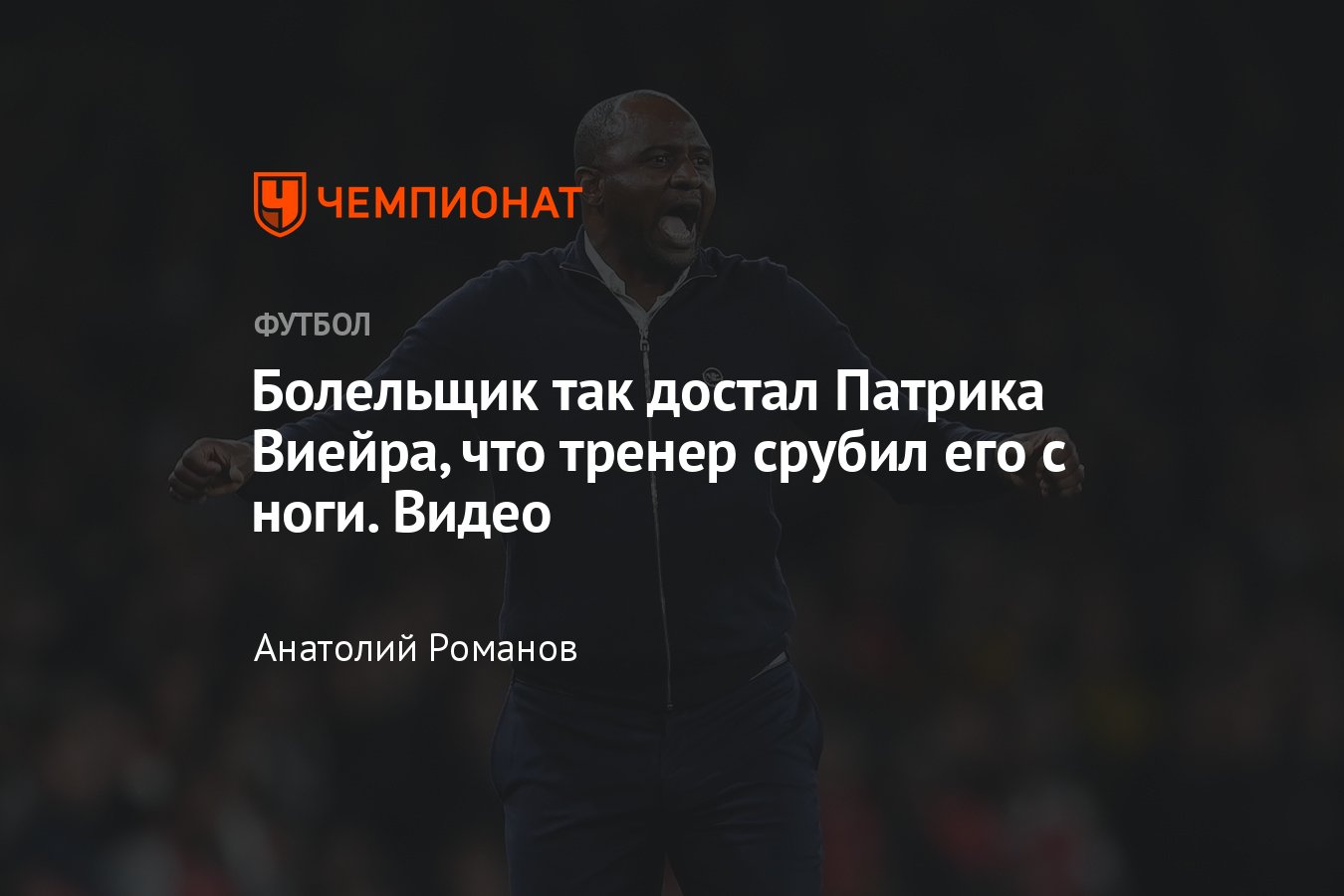 Болельщик так достал Патрика Виейра, что тот срубил его с ноги — видео -  Чемпионат