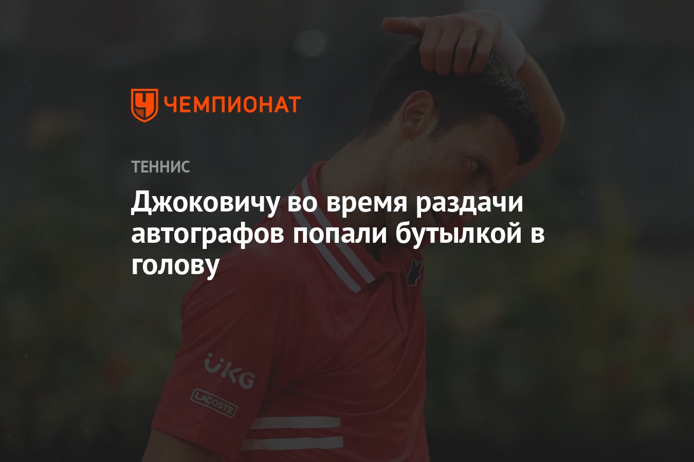 Джоковичу во время раздачи автографов попали бутылкой в голову - Чемпионат