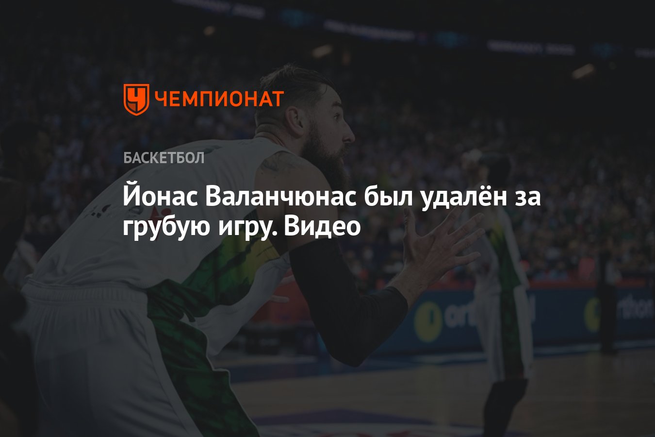 Йонас Валанчюнас был удалён за грубую игру. Видео - Чемпионат