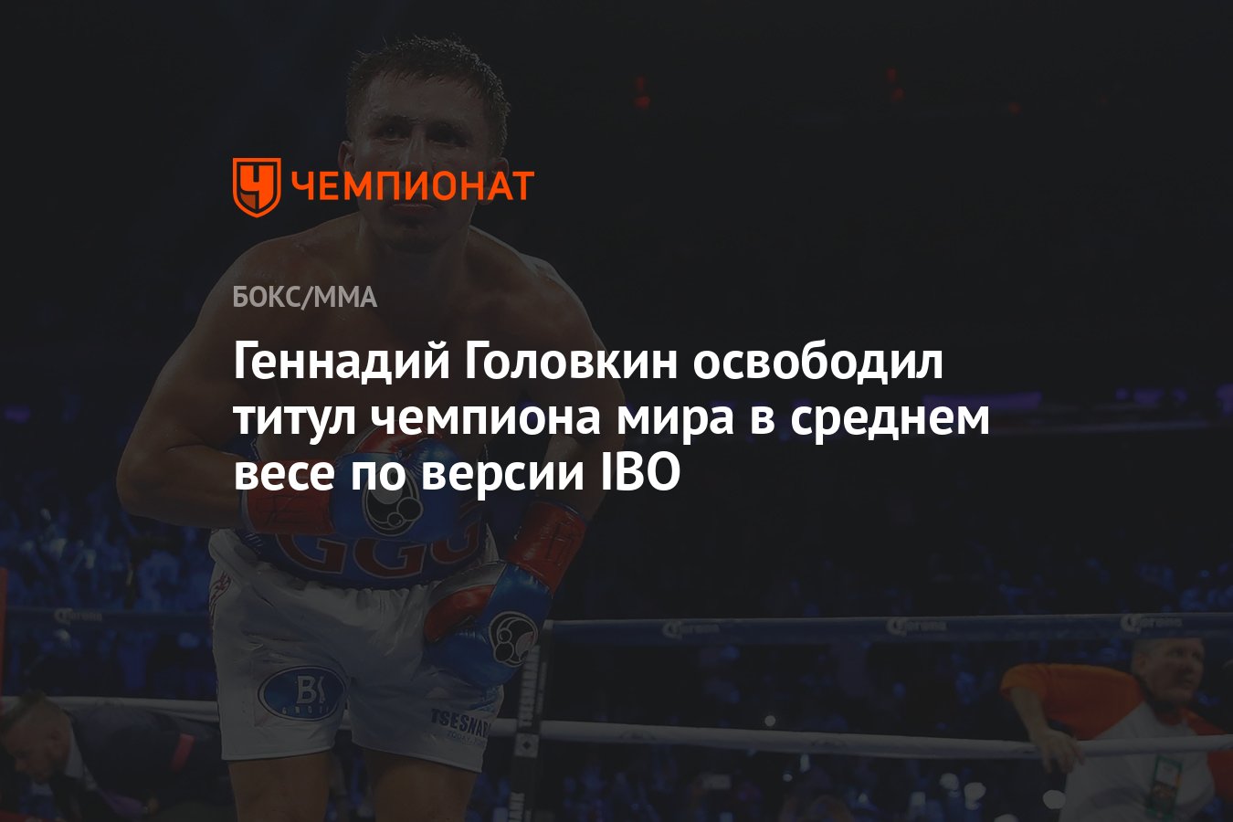 Геннадий Головкин освободил титул чемпиона мира в среднем весе по версии  IBO - Чемпионат