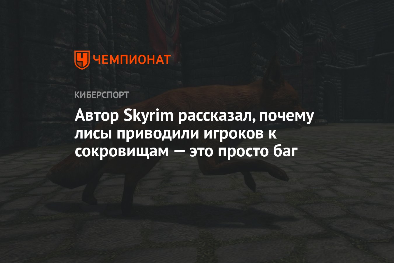 Автор Skyrim рассказал, почему лисы приводили игроков к сокровищам — это  просто баг - Чемпионат