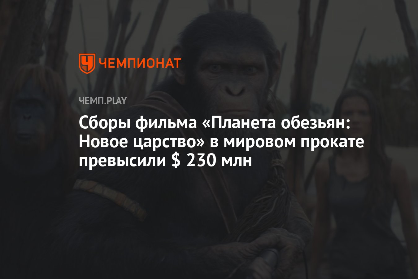 Сборы фильма «Планета обезьян: Новое царство» в мировом прокате превысили $  230 млн - Чемпионат