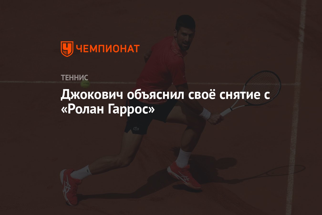 Джокович объяснил своё снятие с «Ролан Гаррос» - Чемпионат